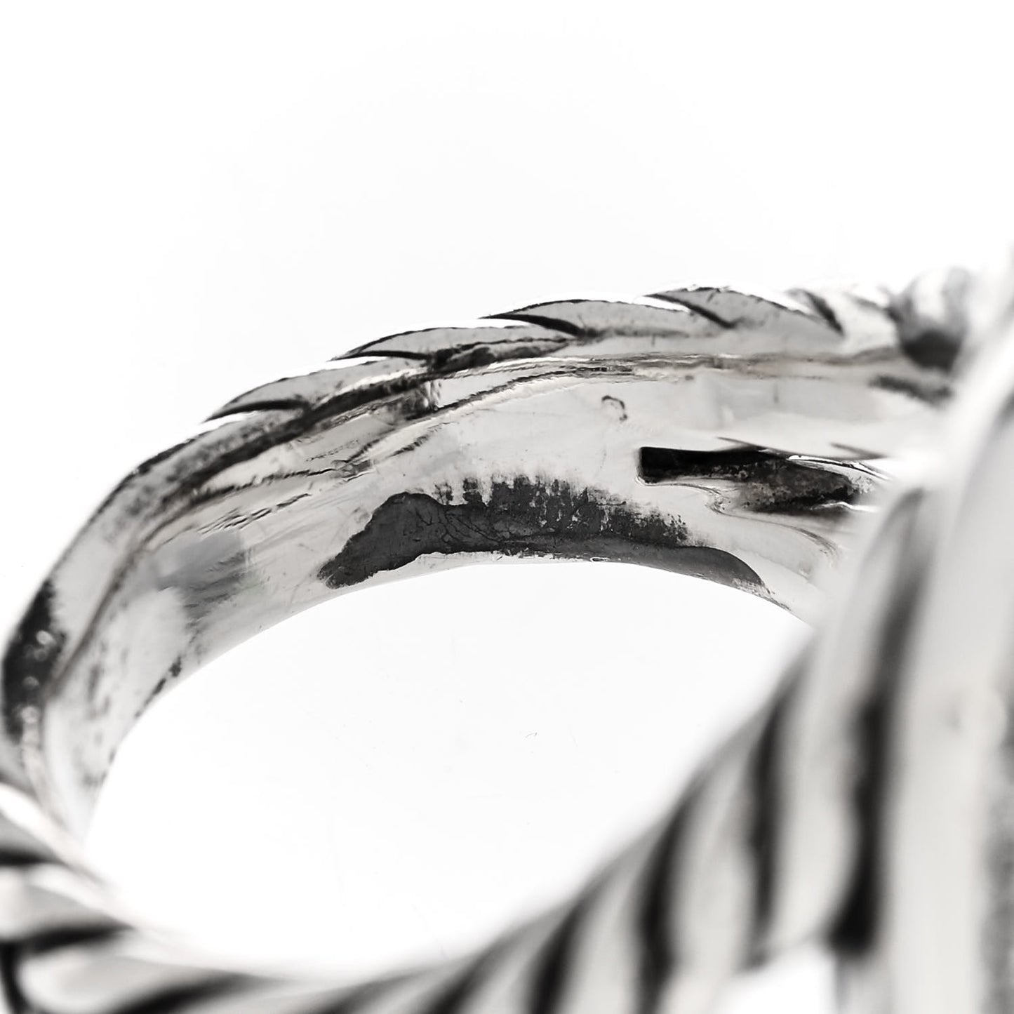 Sterling Silver Diamond Prasiolite 20mm Albion Ring 52 6