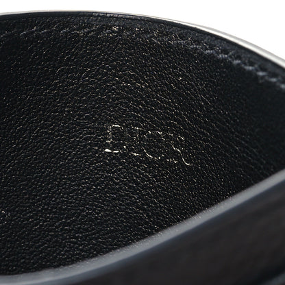 Christian Dior Grained Calfskin Oblique Card Holder Black 6 of 8