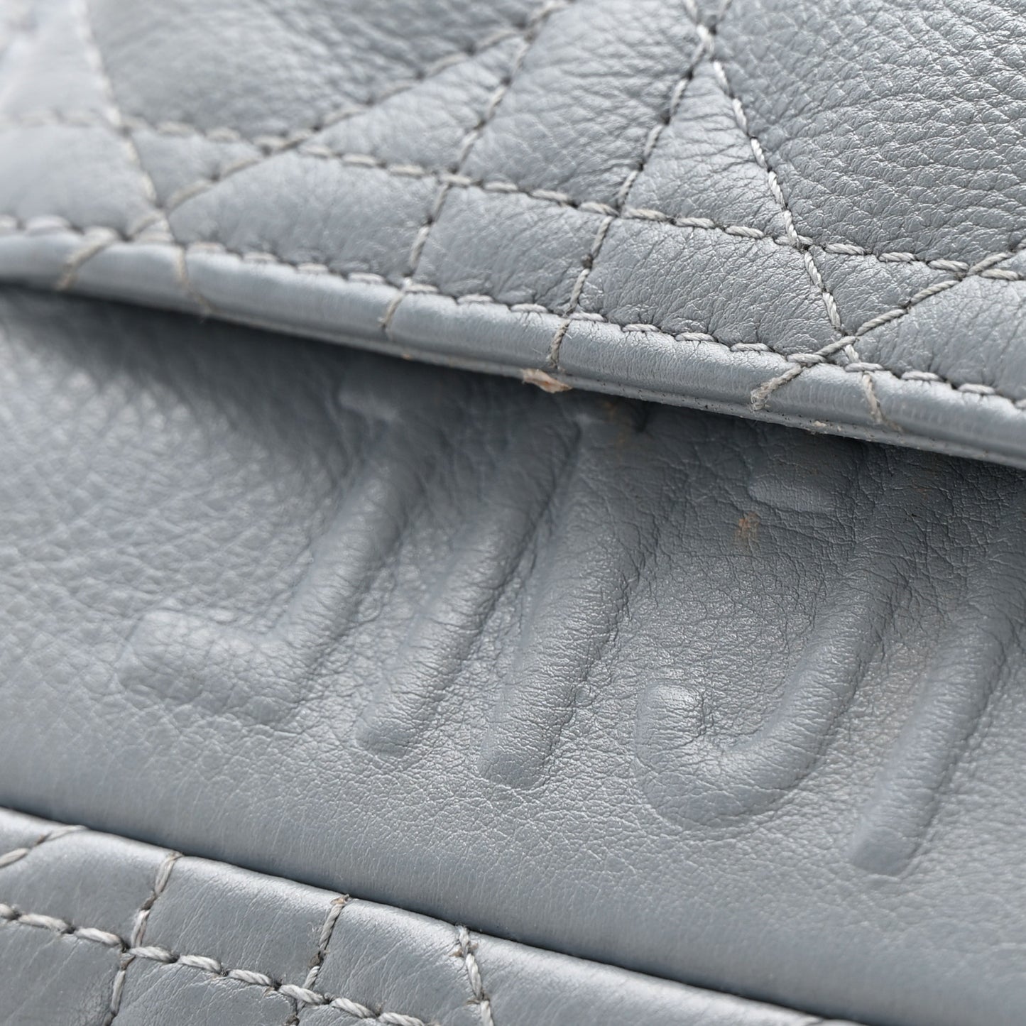 Calfskin Cannage Small Caro Bag Grey