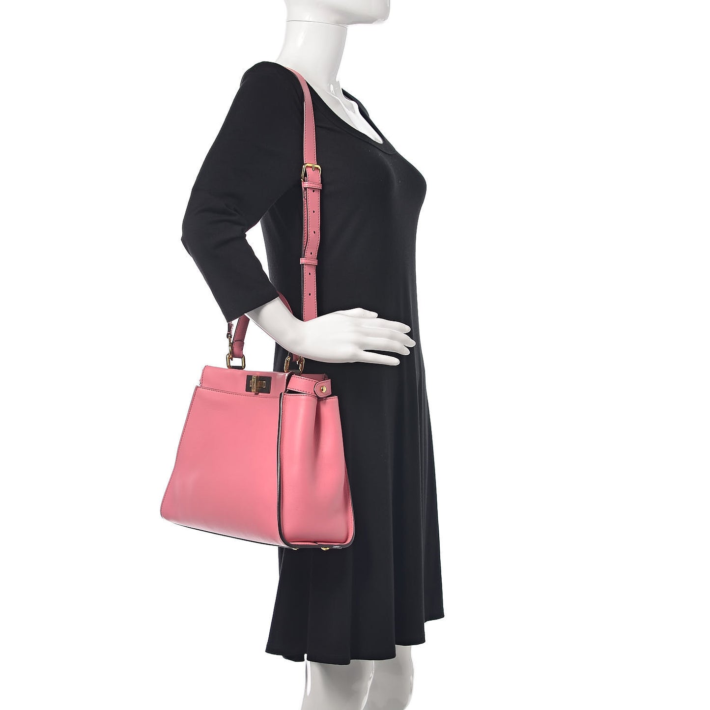 Vitello Seta Medium Peekaboo Iconic Satchel Pink