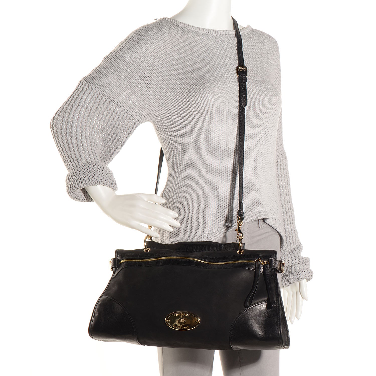 Mulberry Smooth Leather Taylor Satchel Black 2 of 11
