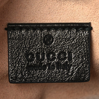 Gucci Azalea Calfskin Matelasse Heart Mini GG Marmont Round Shoulder Bag Black 5 of 8