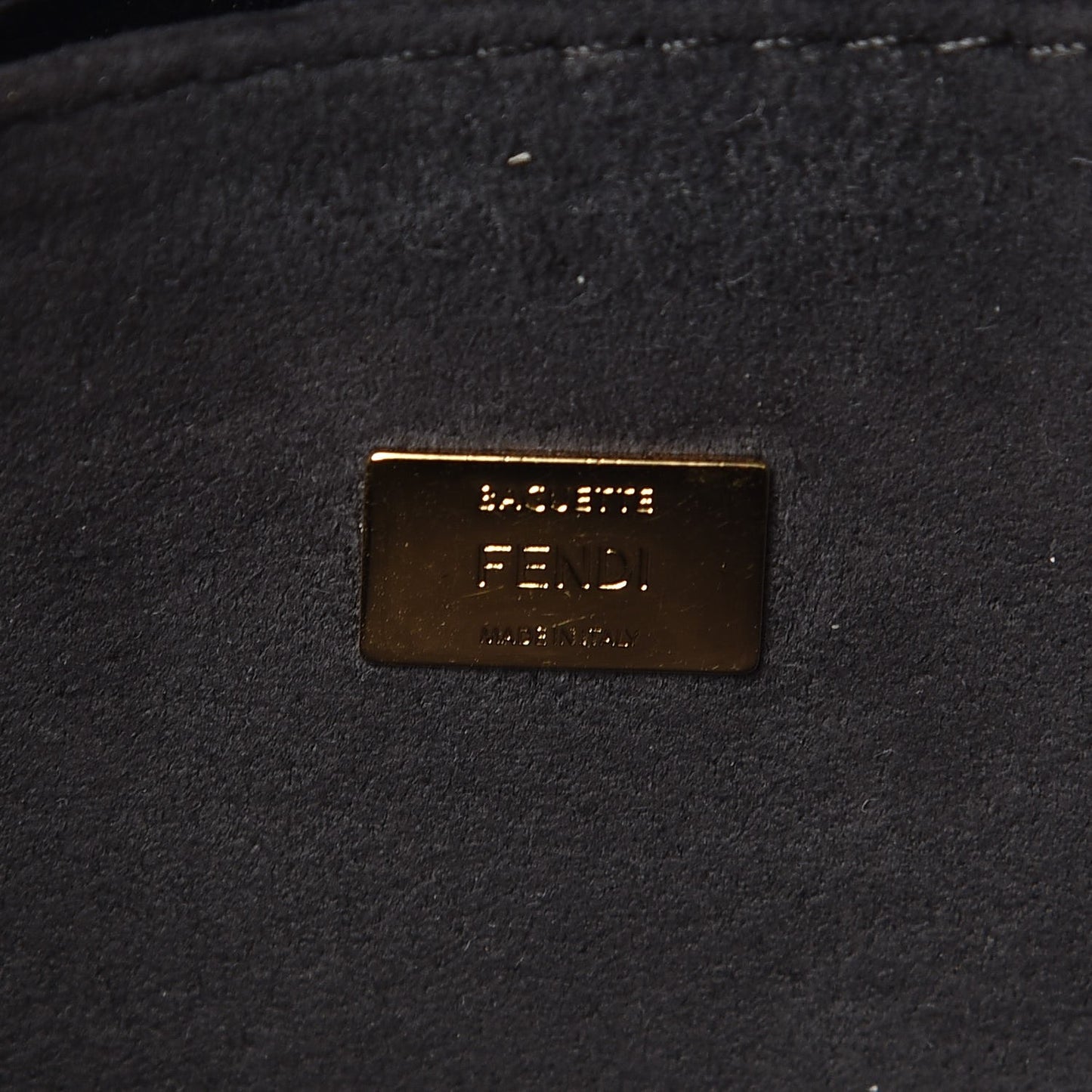 Shearling Shiny Nappa Micro Baguette Black