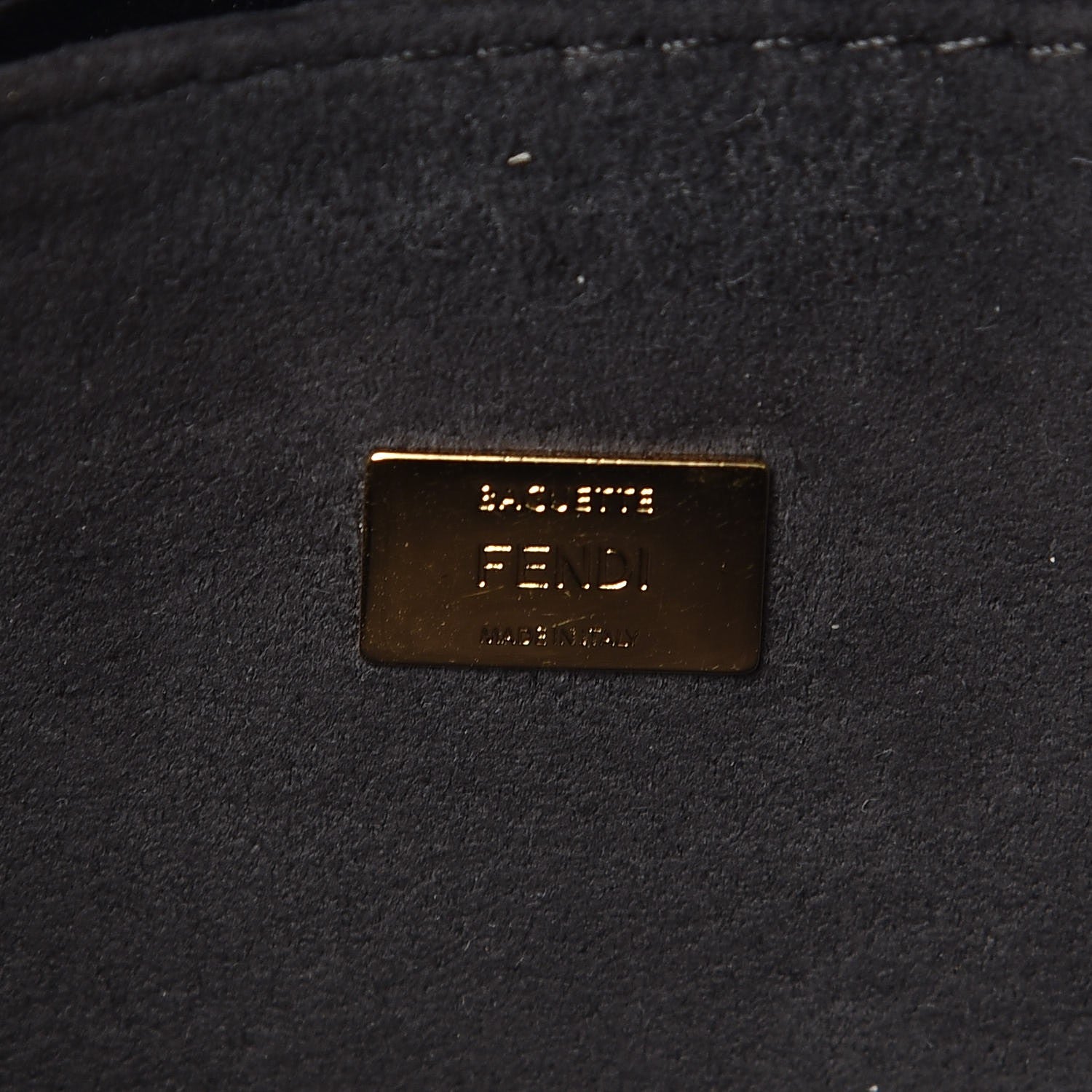 Fendi Shearling Shiny Nappa Micro Baguette Black 6 of 6