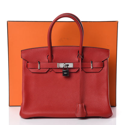 Hermes Taurillon Clemence Birkin 30 Rouge Casaque 31 of 31