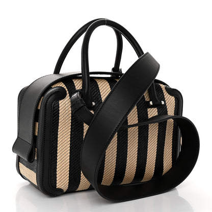 Delvaux Raffia Striped Cool Box MM Satchel Black Naturel 3 of 9