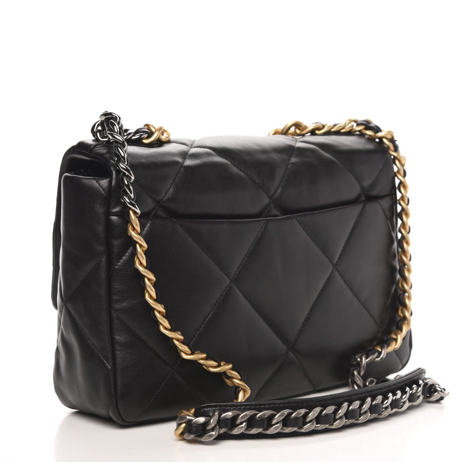Chanel Lambskin Quilted Large 19 Flap Black 3 of 10