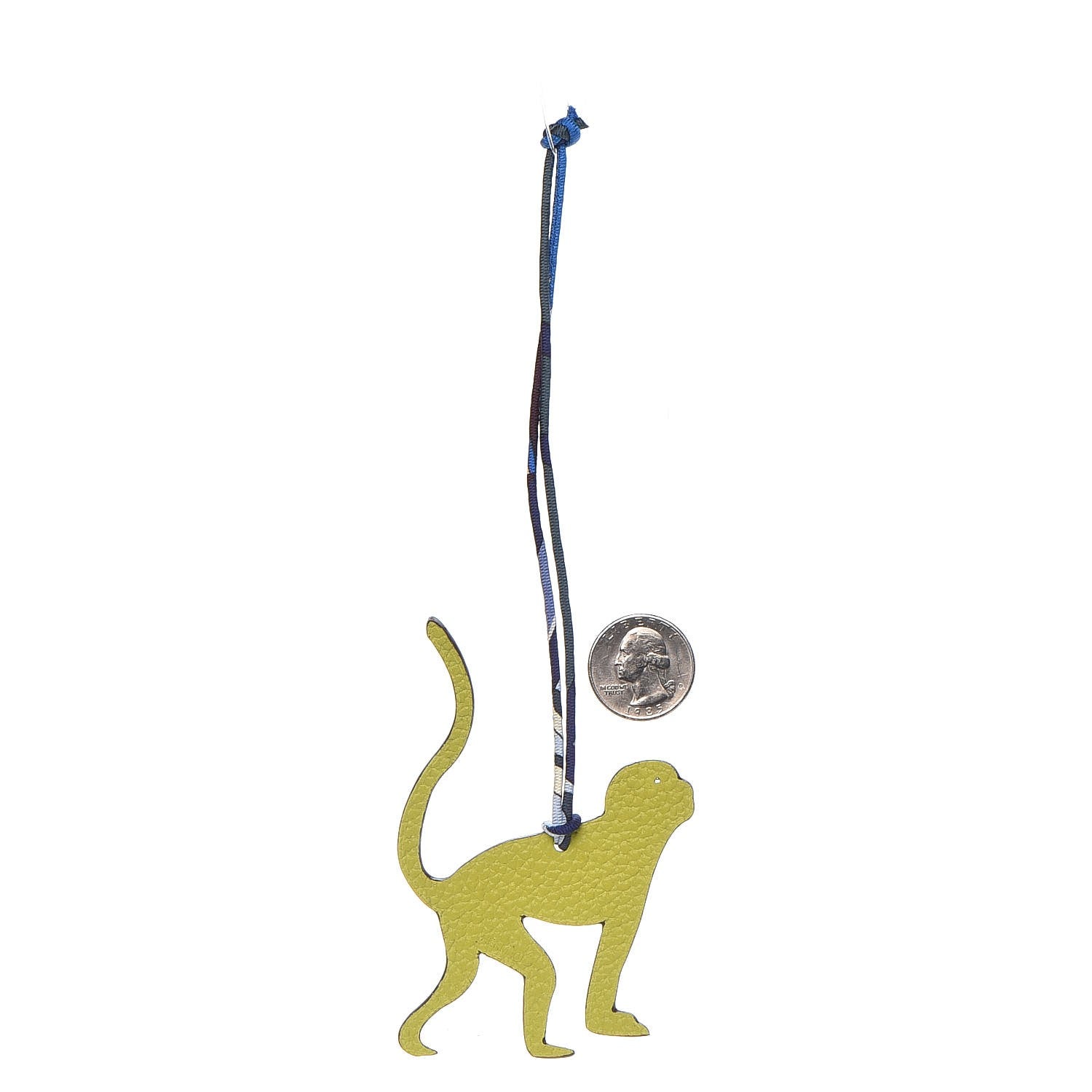 Hermes Togo Epsom Petit H Monkey Bag Charm Kiwi Bleu Electrique 2 of 3