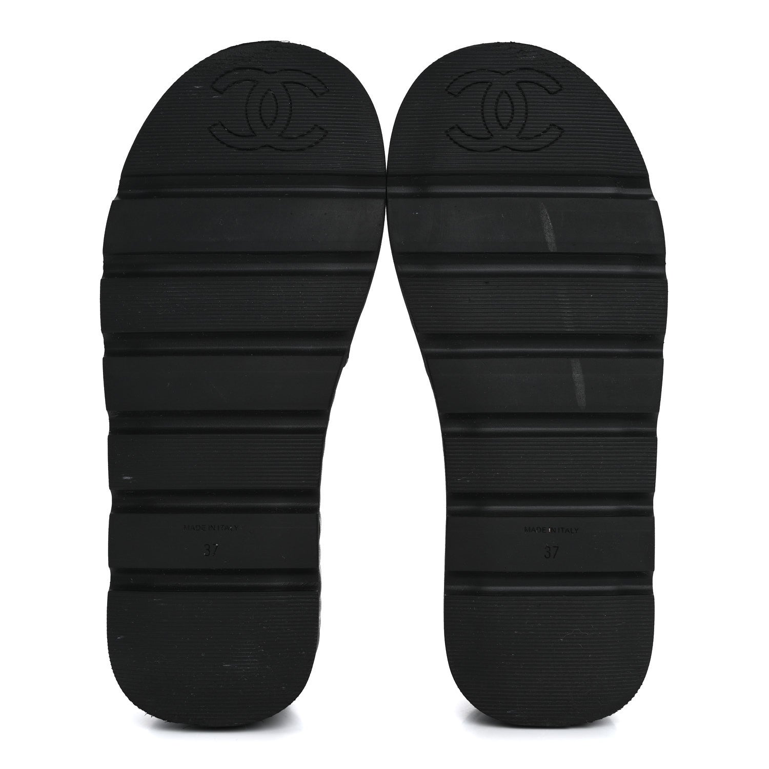 Chanel Lambskin Quilted Platform Sandals 37 Black 6 of 14
