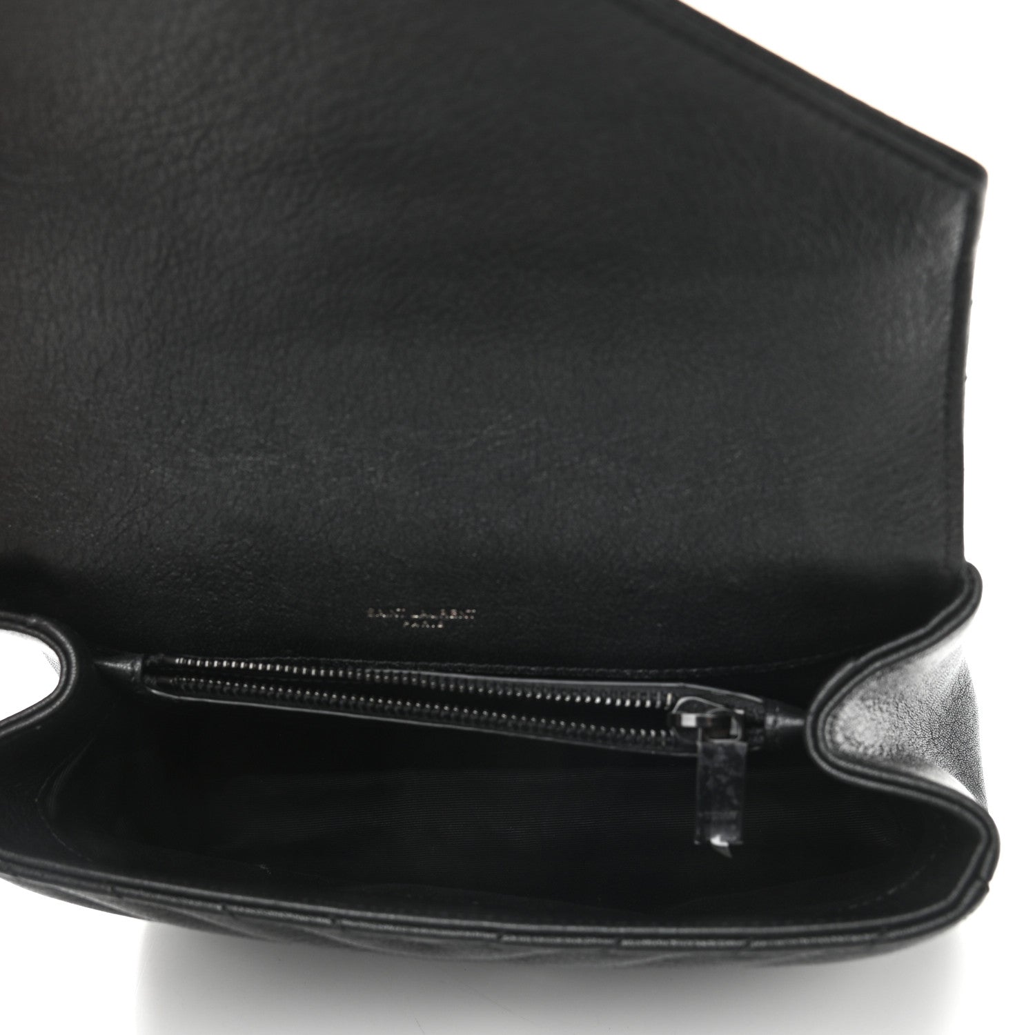 Saint Laurent Sheepskin Matelasse Chevron Monogram Monochrome Medium College Bag Black 5 of 9