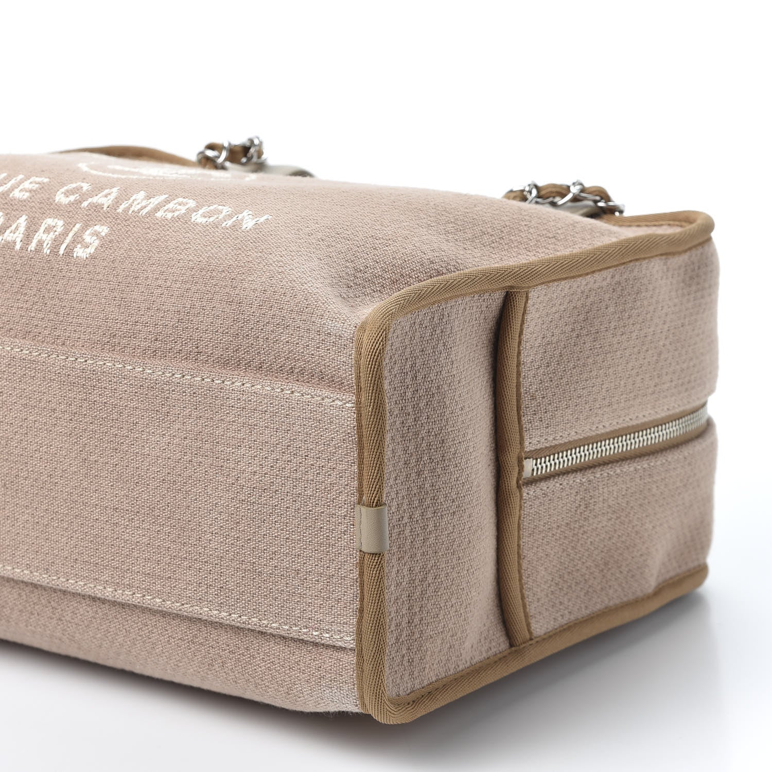 Chanel Denim Deauville Bowling Bag Beige 6 of 9