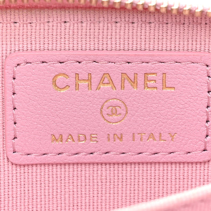 Chanel Iridescent Calfskin Quilted Zip Coin Purse Wallet Light Pink 8 of 16