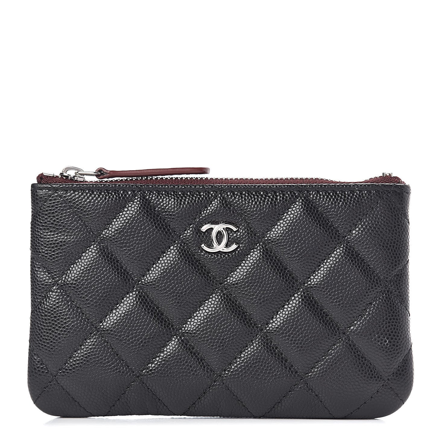 Caviar Quilted Small Cosmetic Case Black