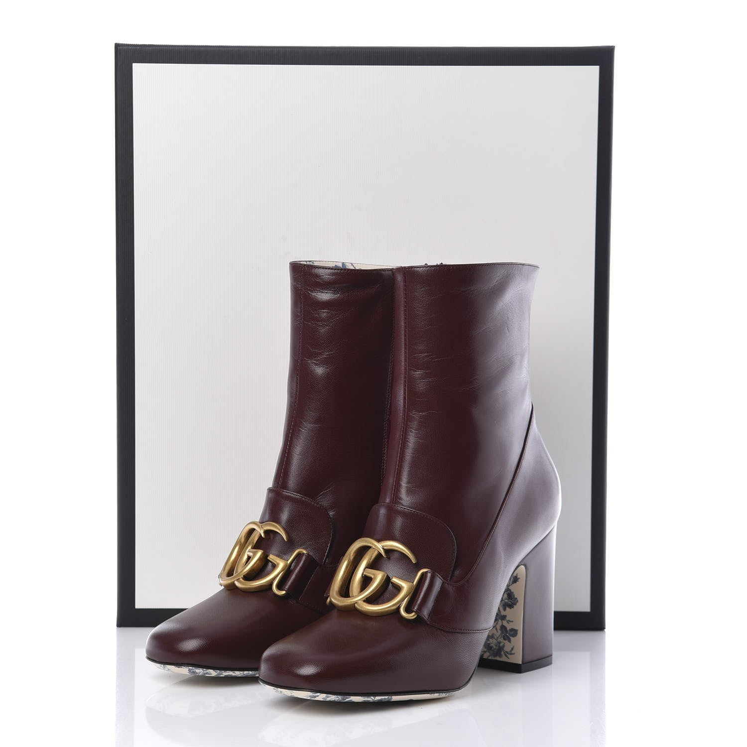 Gucci Malaga Kid GG Victoire 95mm Ankle Boots 36 Vintage Bordeaux 9 of 9