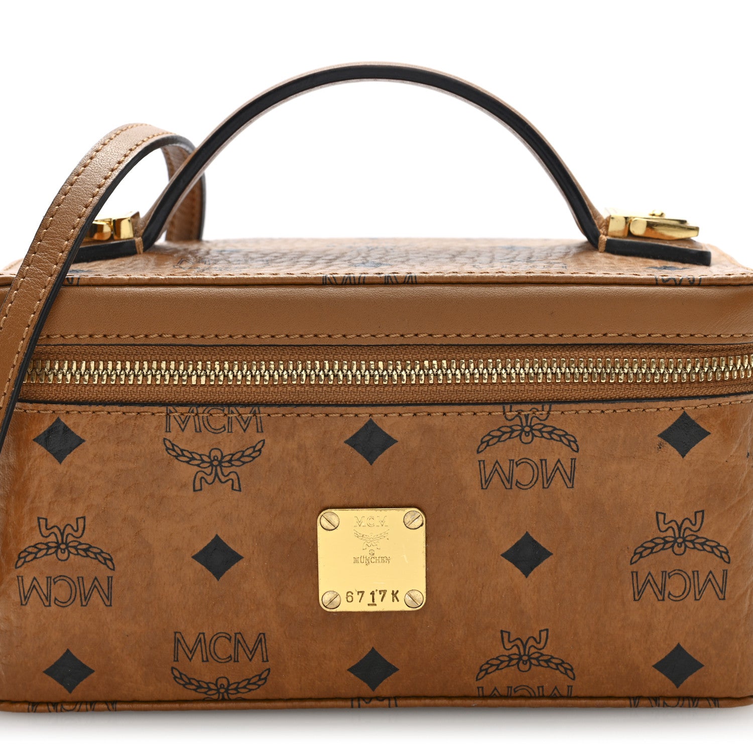 MCM Visetos Rockstar Vanity Case Cognac 7 of 9