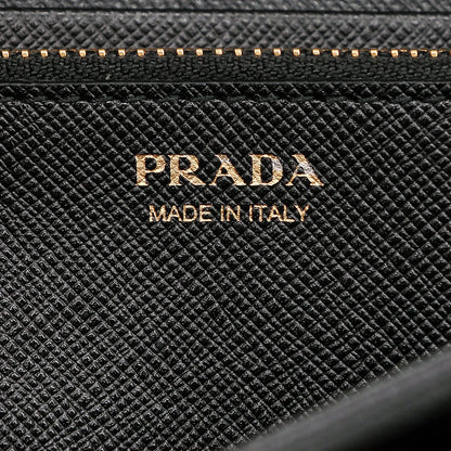 Prada Saffiano Metal Continental Flap Wallet Nero Black 6 of 7