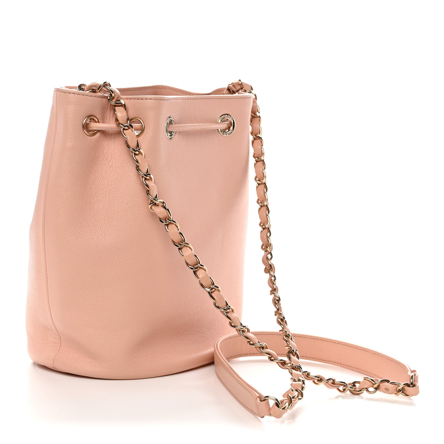 Chanel Caviar Deauville Drawstring Bucket Bag Light Pink 3 of 10