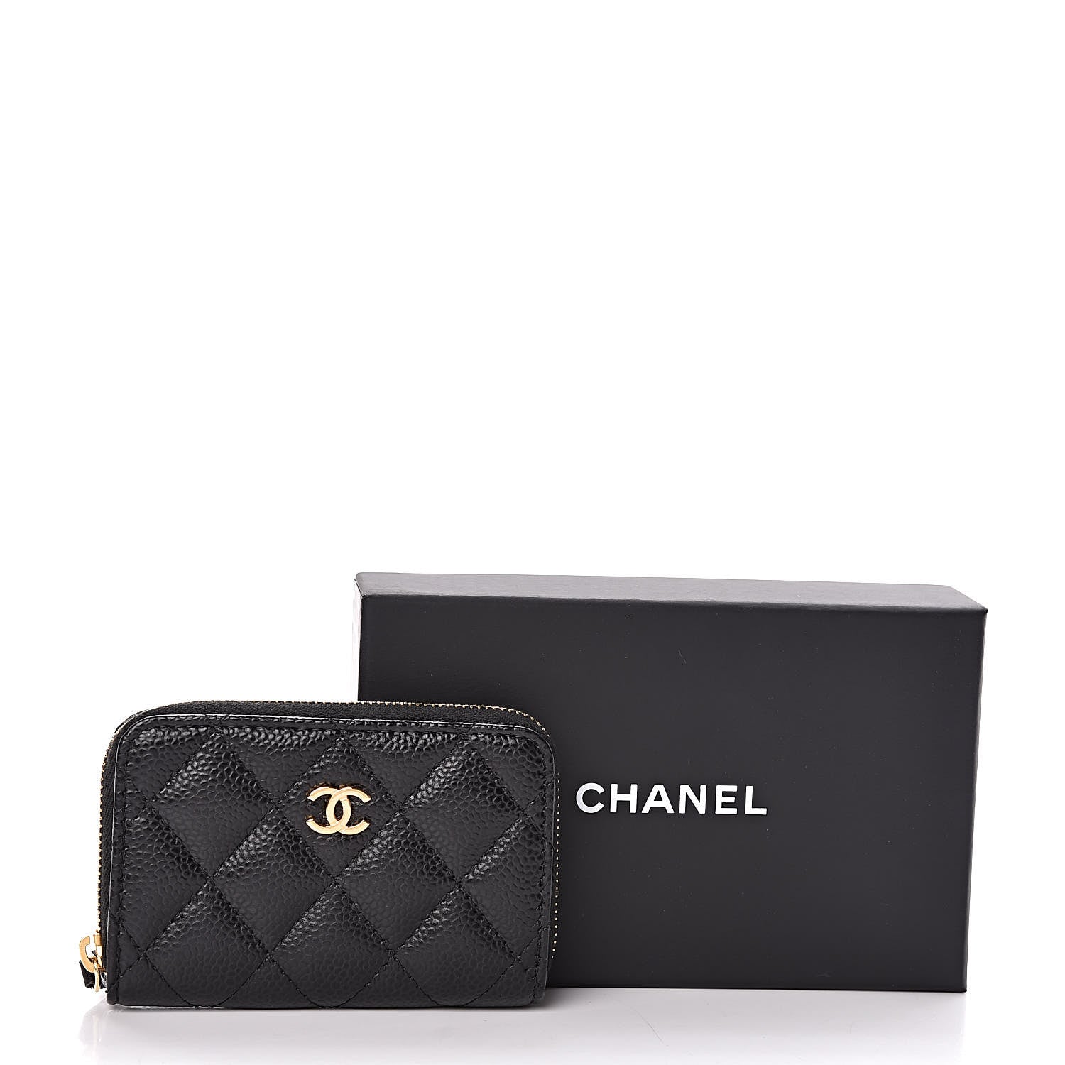 Chanel Caviar Quilted Zip Coin Purse Black 8 of 8