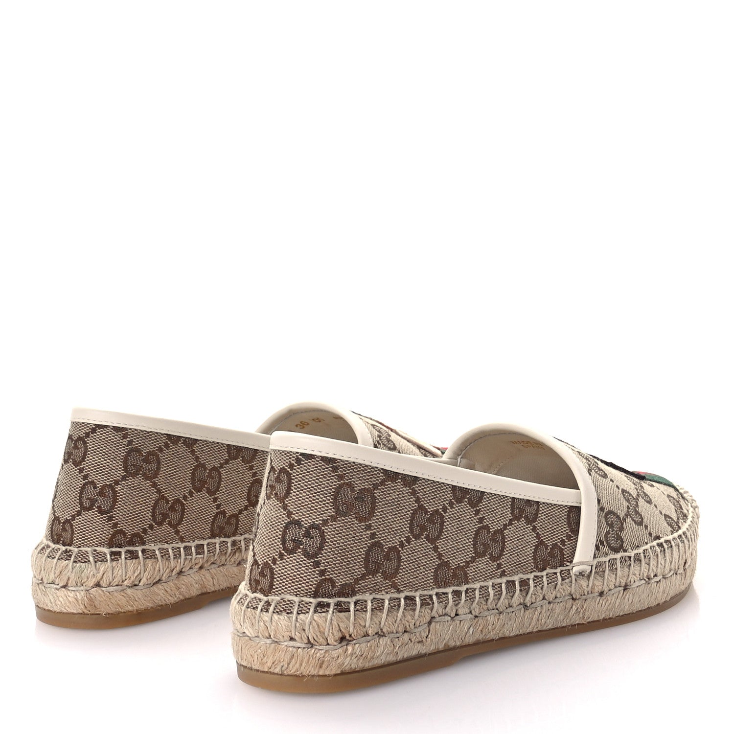 Gucci X PIKARAR GG Supreme Monogram Espadrilles 36 Beige Ebony White 5 of 9