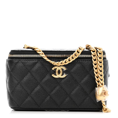 Chanel Caviar Quilted Sweetheart Vanity Case Black 1 of 12