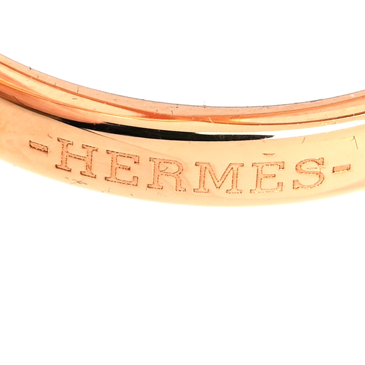 Hermes Permabrass Rose Gold Plated Trio Scarf Ring 3 of 4