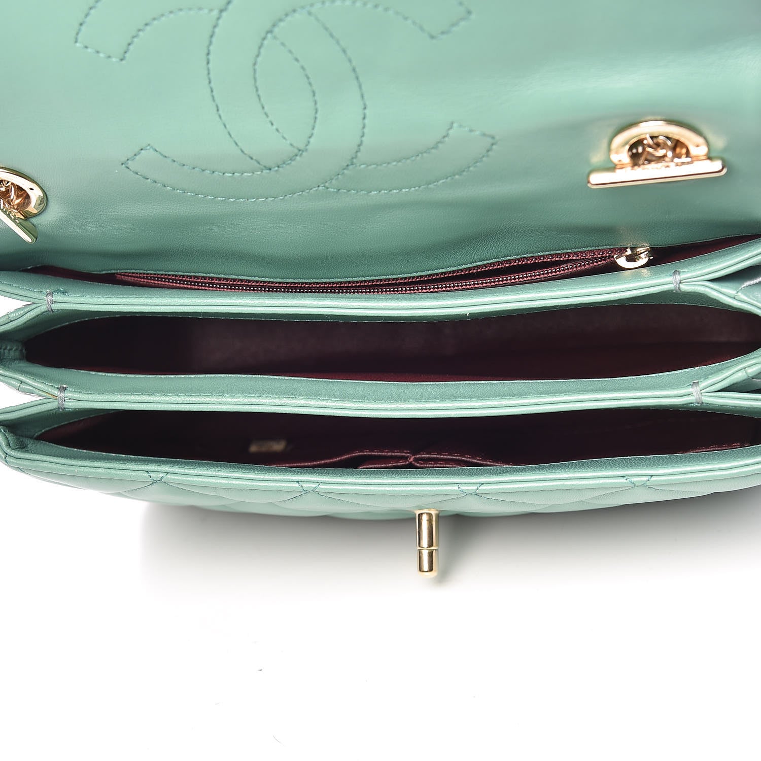 Chanel Lambskin Quilted Small Trendy CC Flap Dual Handle Bag Light Green 5 of 12