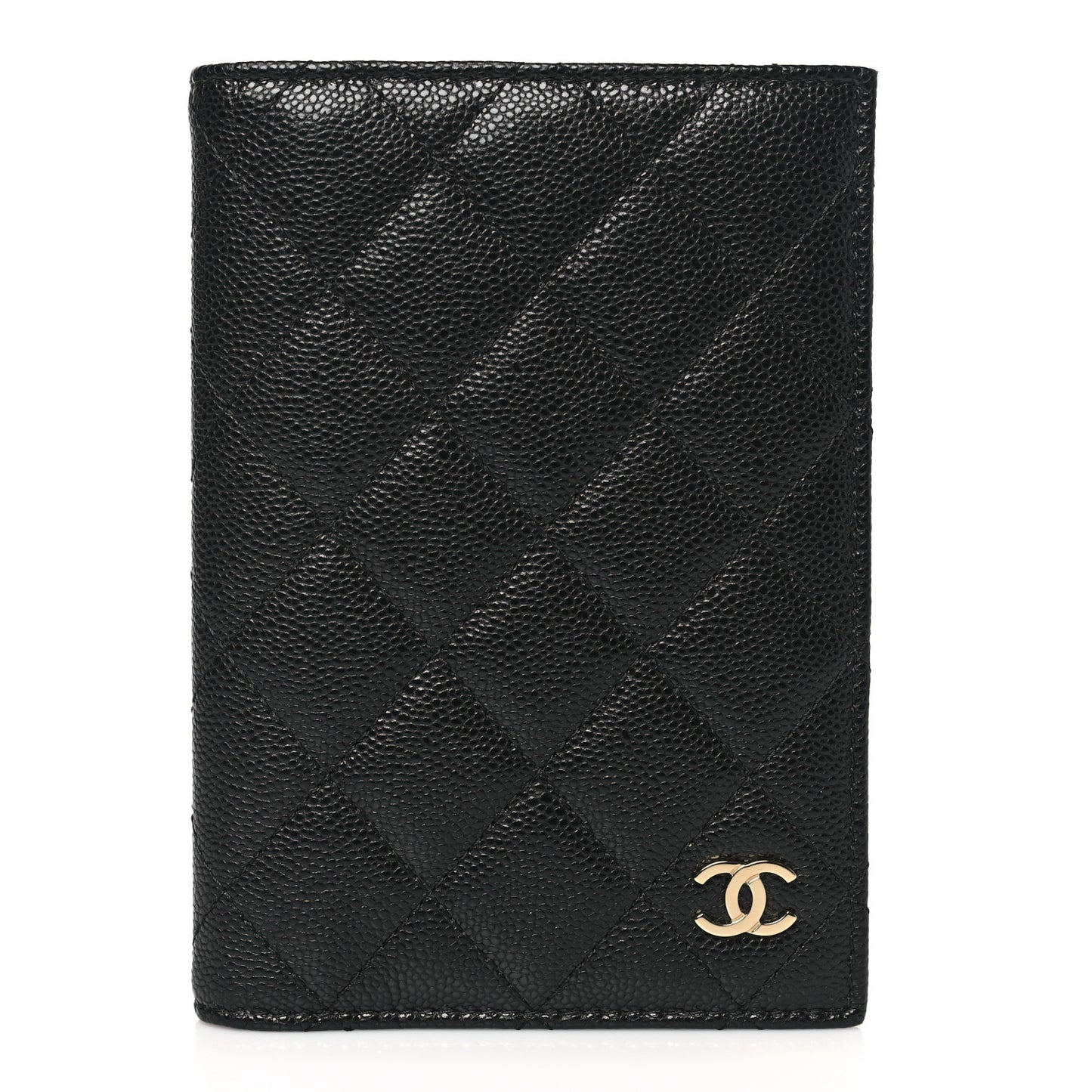 Caviar Quilted Passport Holder Black