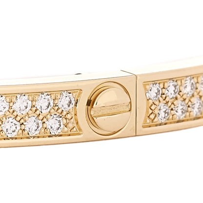 Cartier 18K Yellow Gold Diamond Small LOVE Paved Bracelet 17 5 of 7