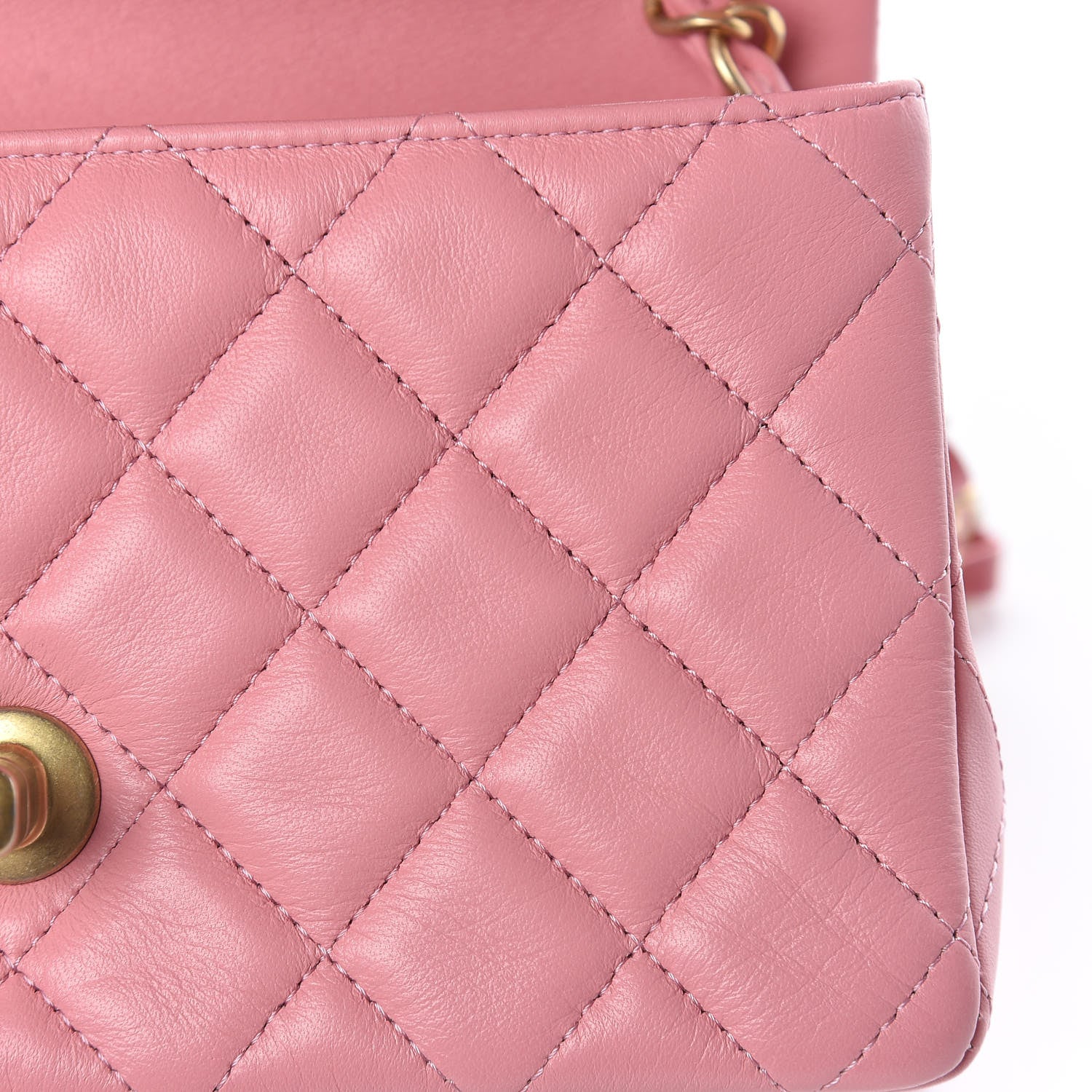 Chanel Lambskin Quilted Mini Rectangular Flap Pink 11 of 12