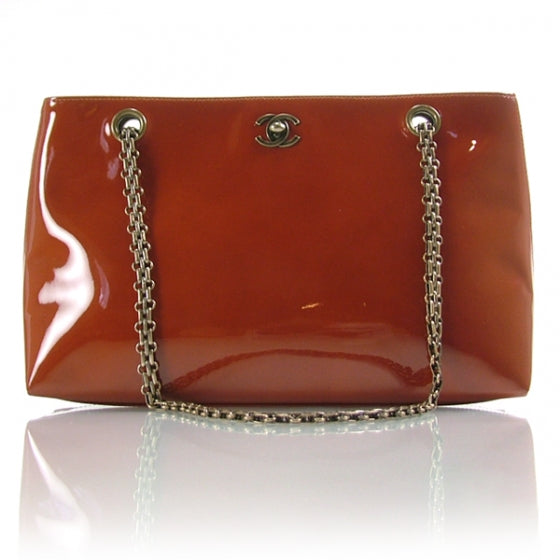 Chanel Patent Hybrid Rust Red 1 of 12