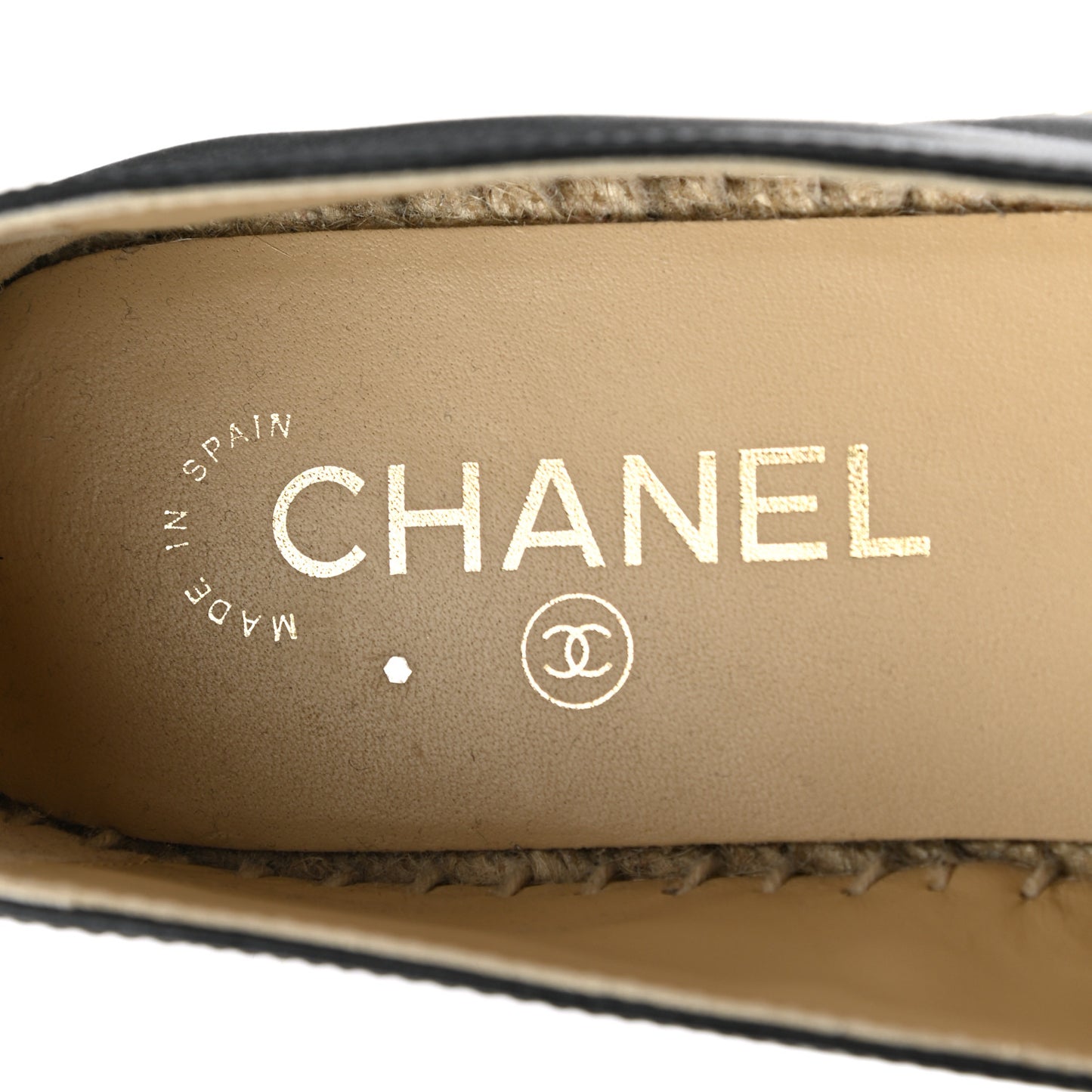 Calfskin Chain CC Espadrilles 41 Black
