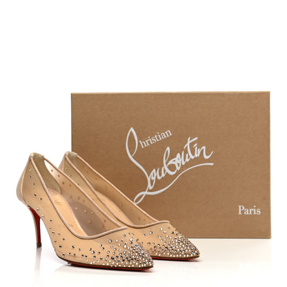 Christian Louboutin Suede Lame Crystal Strass Follies 70 Pumps 36.5 Light Silk 9 of 9