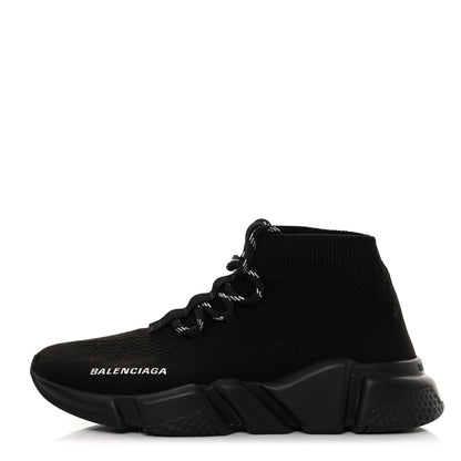 Balenciaga Recycled Knit Bi-Color Sole Womens Speed Lace Up Sneakers 36 Black White 1 of 8
