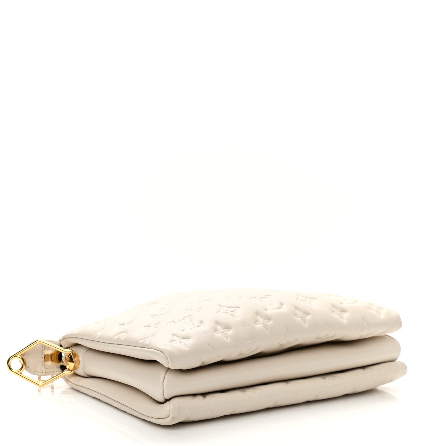 Louis Vuitton Lambskin Embossed Monogram Coussin PM Cream 3 of 10