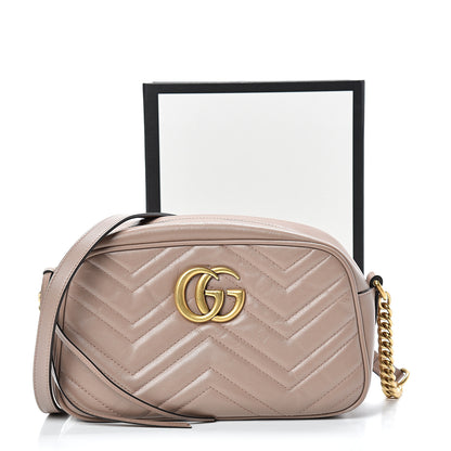 Gucci Calfskin Matelasse Small GG Marmont Chain Shoulder Bag Porcelain Rose 14 of 14