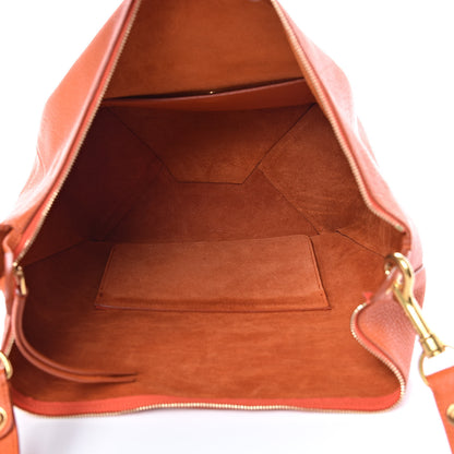 Celine Crisp Calfskin Medium Zipped Hobo Orange 5 of 13