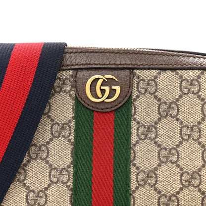 Gucci GG Supreme Monogram Textured Dollar Calfskin Web Ophidia Wristlet Shoulder Bag Beige Ebony New Acero 7 of 16