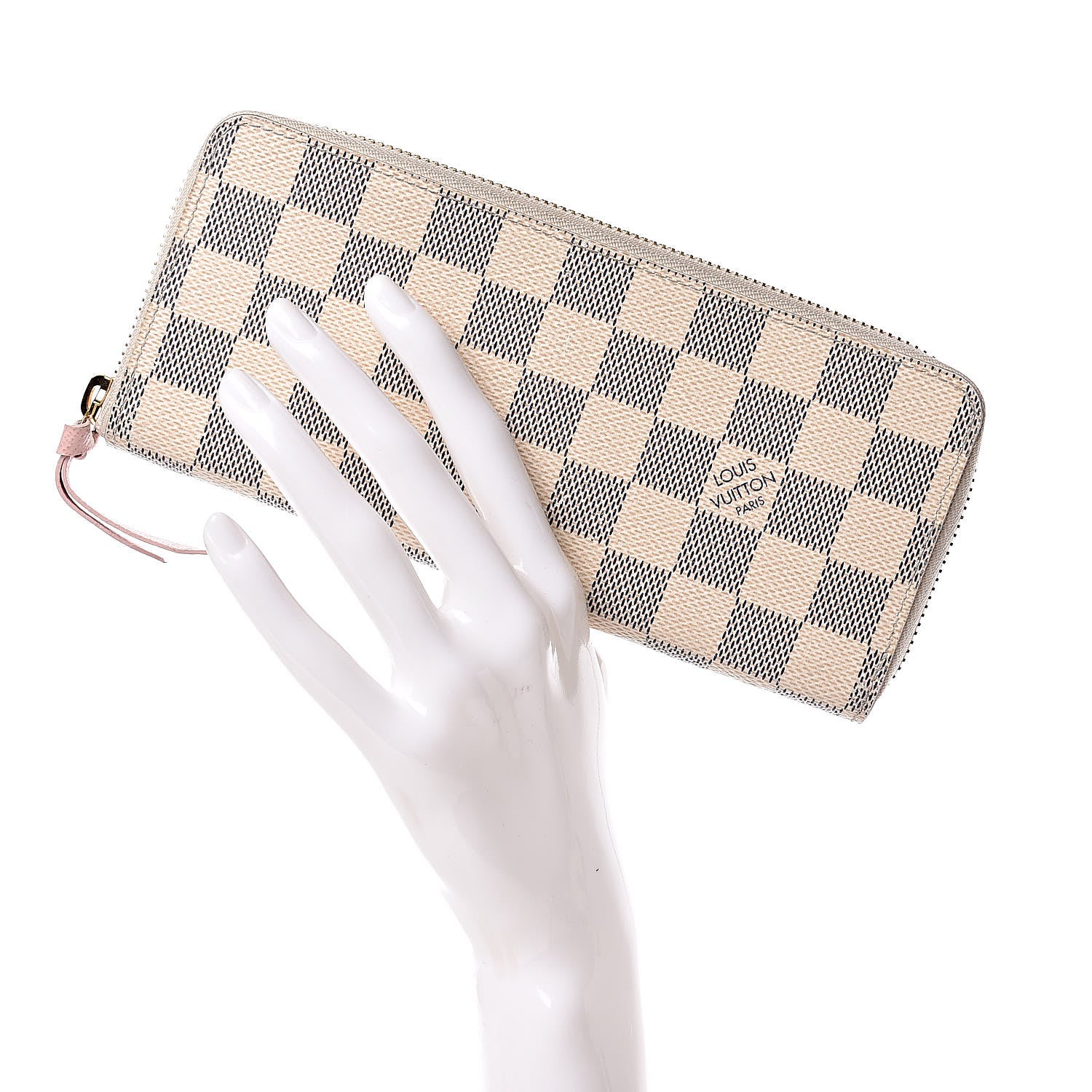 Louis Vuitton Damier Azur Clemence Wallet Rose Ballerine 2 of 14