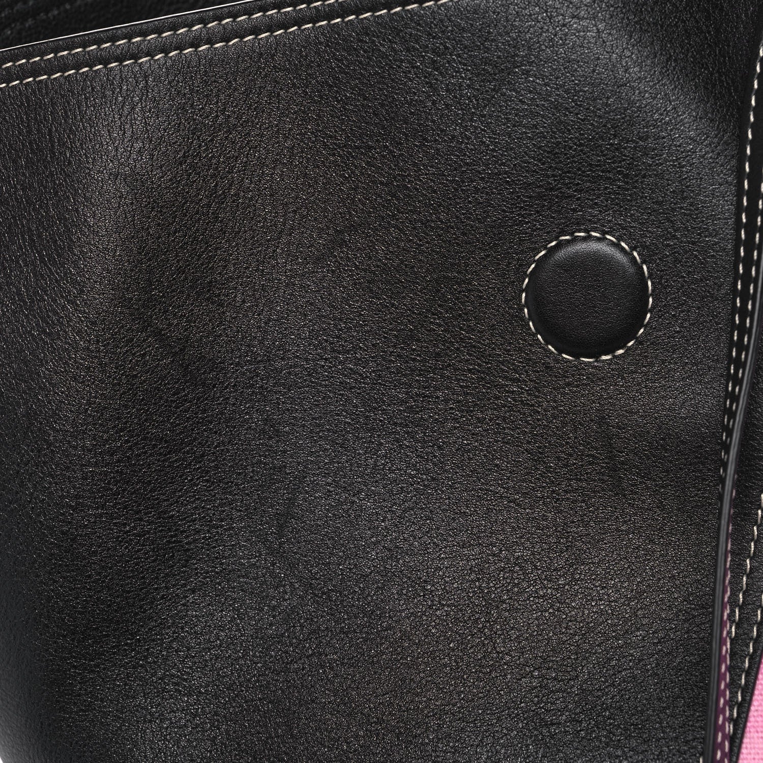 Celine Canvas Smooth Calfskin Frame Tote Black Pink White 15 of 17
