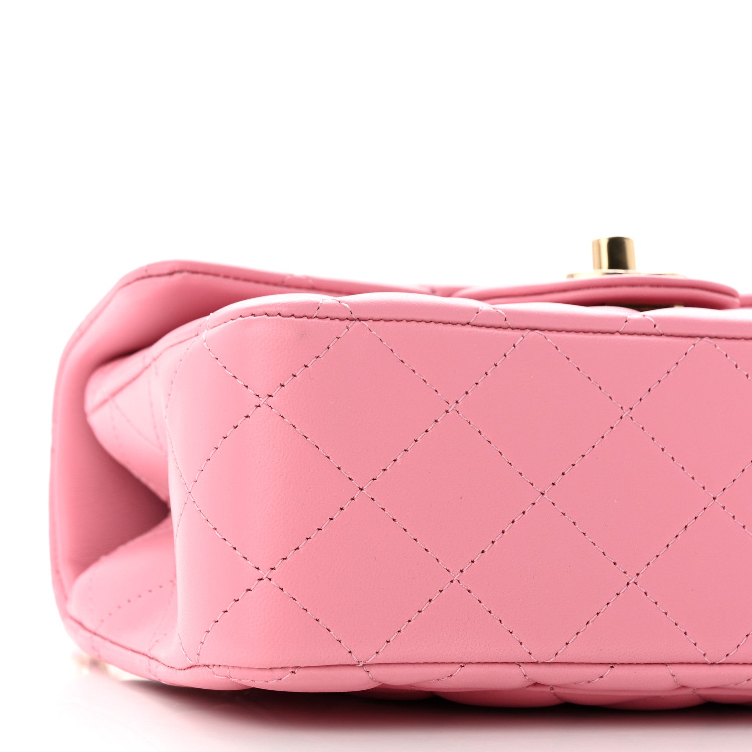 Chanel Lambskin Quilted Mini Top Handle Rectangular Flap Pink 9 of 10