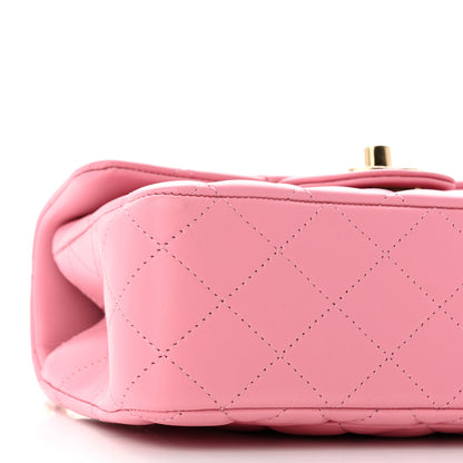 Chanel Lambskin Quilted Mini Top Handle Rectangular Flap Pink 9 of 10