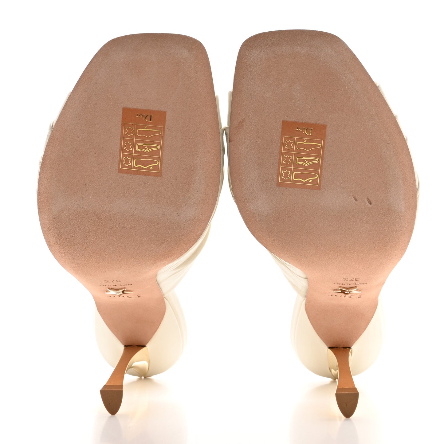 Lambskin D-Fame Mule Sandals 37.5 Off White