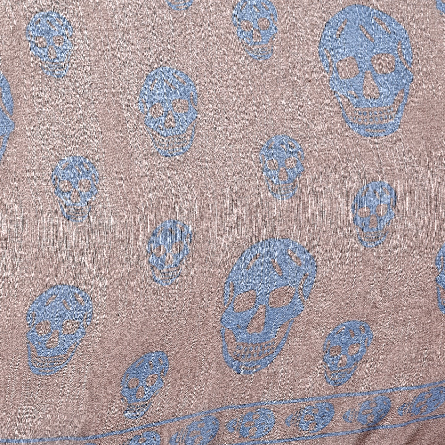 Silk Chiffon Skull Scarf Sapphire Light