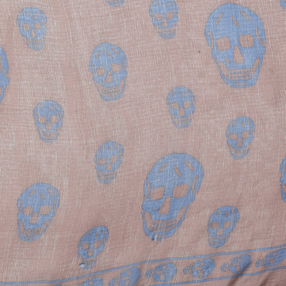 Alexander McQueen Silk Chiffon Skull Scarf Sapphire Light 4 of 5