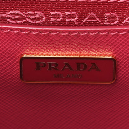 Prada Saffiano Lux Micro Galleria Double Zip Tote Peonia 5 of 9