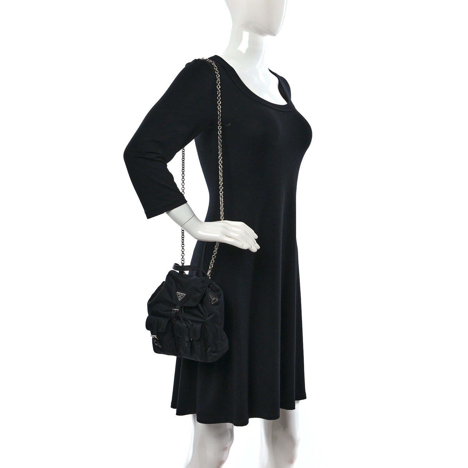 Prada Nylon Vela Mini Crossbody Backpack Black 2 of 8