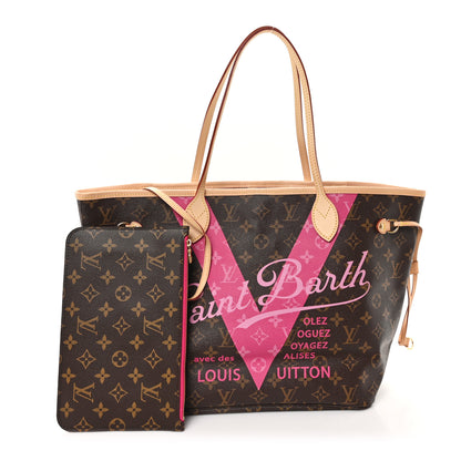 Louis Vuitton Monogram Saint Barth V Neverfull MM Hot Pink 2 of 12