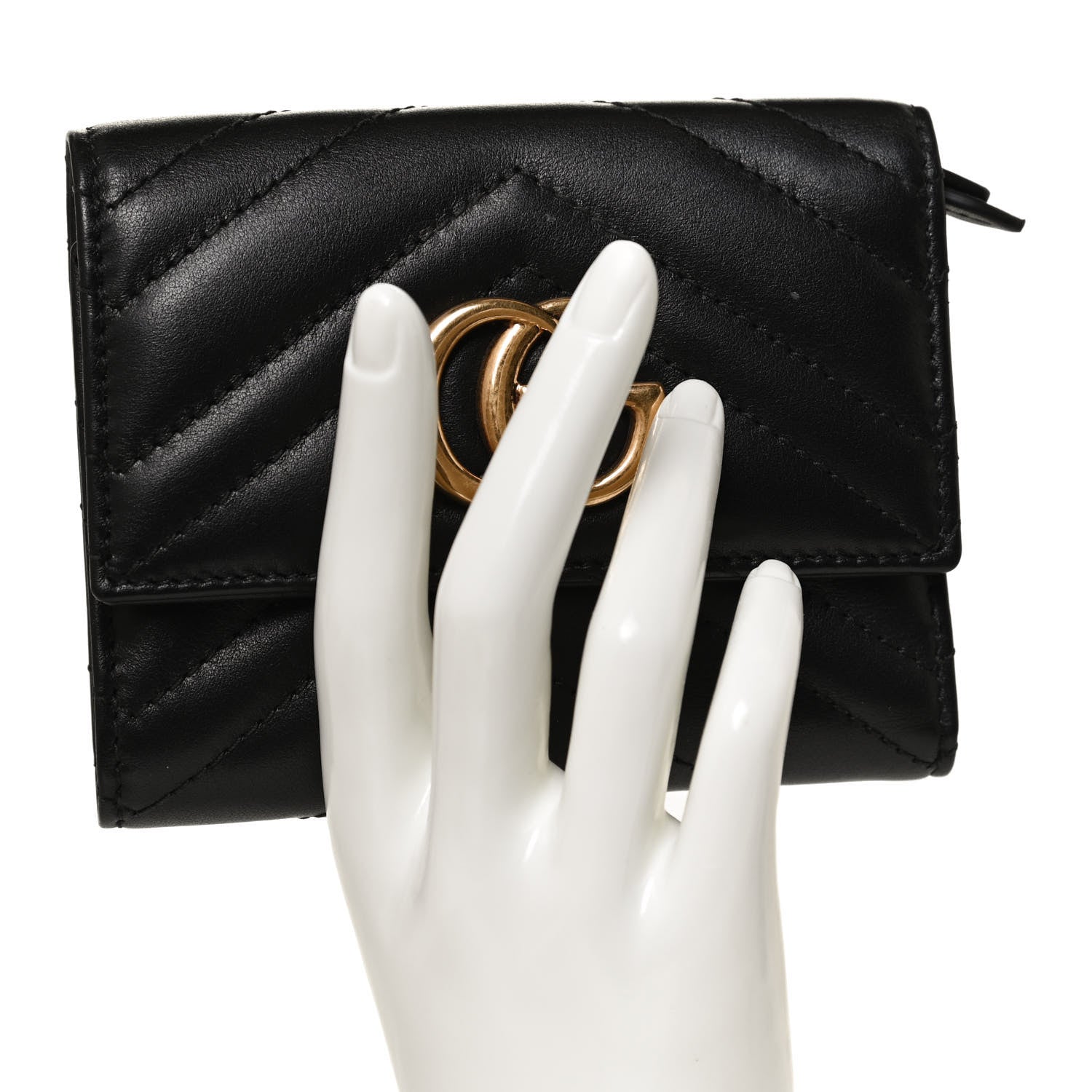 Gucci Calfskin Matelasse GG Marmont Wallet Black 2 of 10