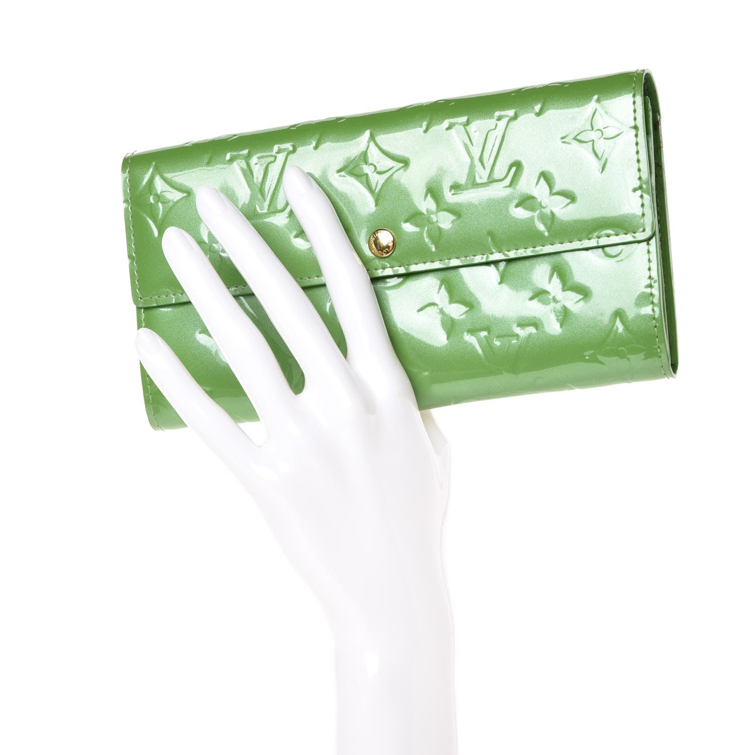 Louis Vuitton Vernis Sarah Wallet Vert Tonic 2 of 8