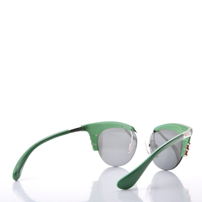 Prada Mirrored Dixie Sunglasses SPR 60O Green Yellow 4 of 8